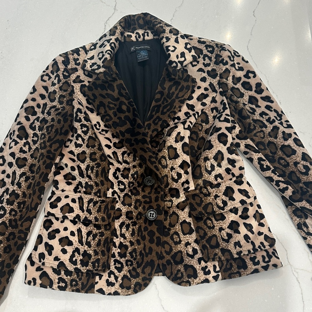 INC International Concepts Leopard Print Blazer